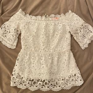 White Lace off the Shoulder Top